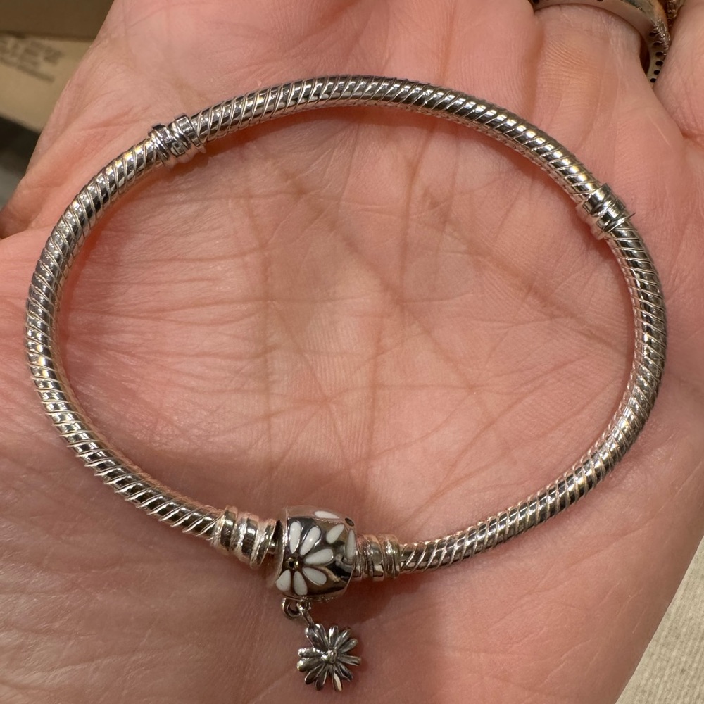 Pandora Silver Bracelet with Floral Charm